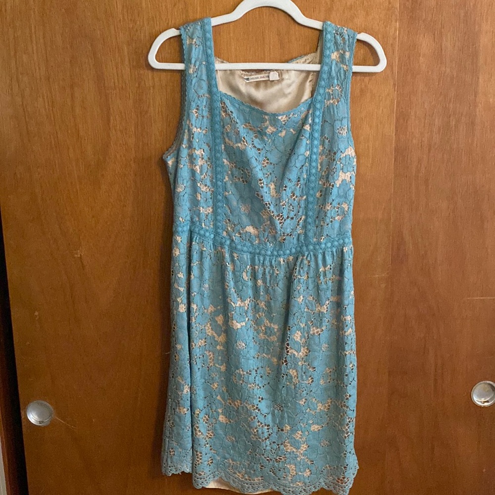 Teal lace dress